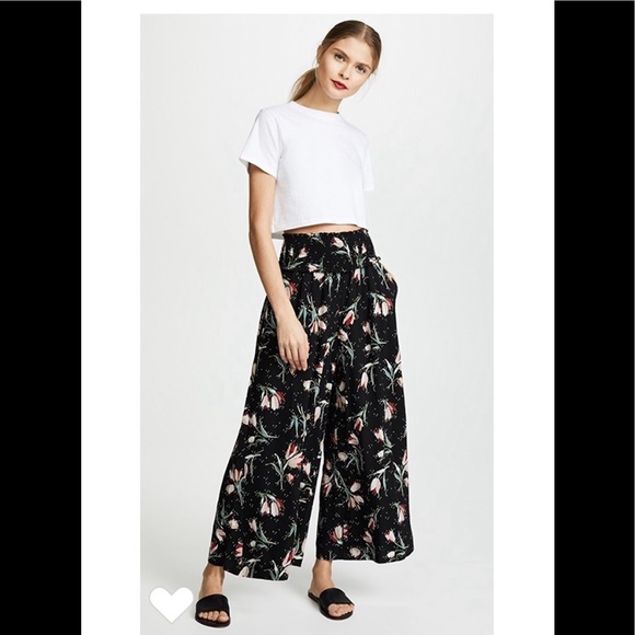 NWT Rebecca Taylor Ikat Silk floral wide leg cropped pants